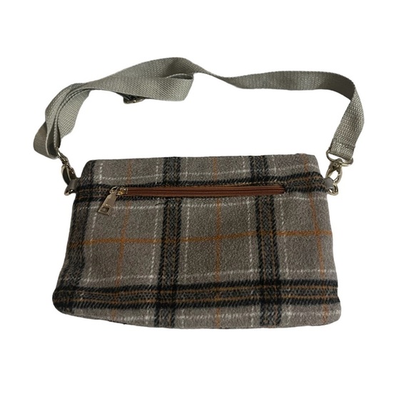 Jenn & Co Flannel Striped Shoulder Bag Purse - Picture 1 of 8